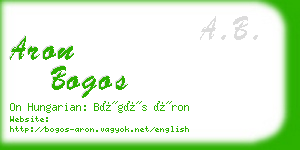 aron bogos business card